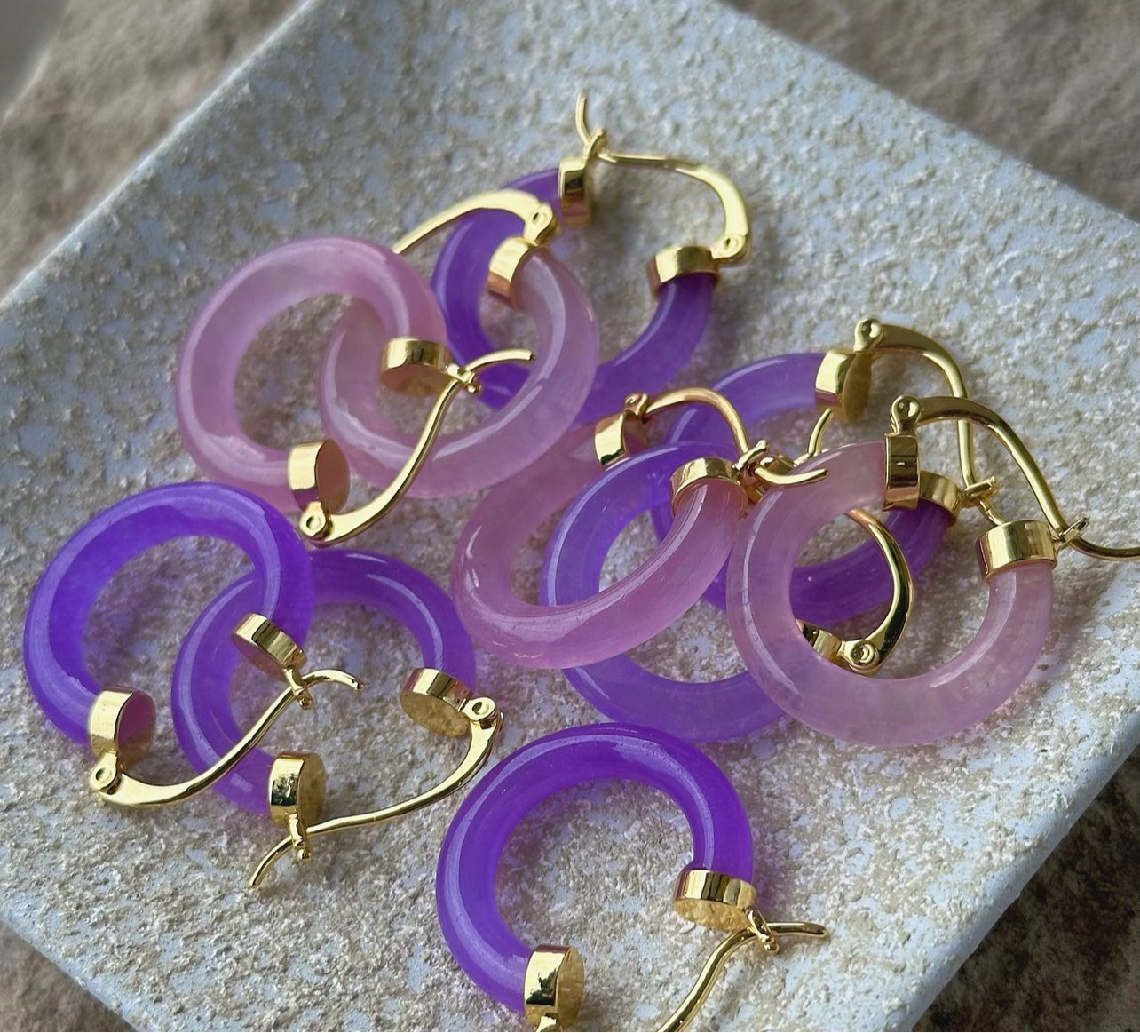 Amethyst Hoops